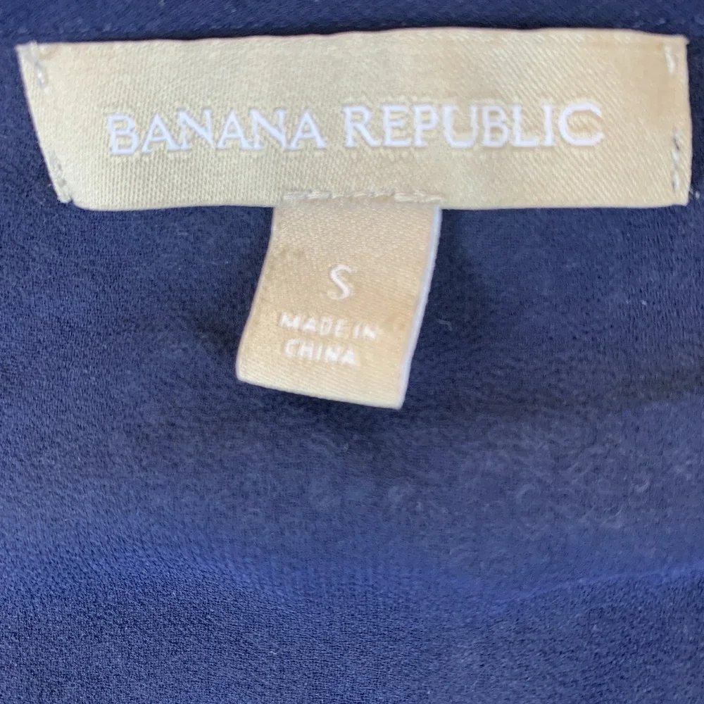 Banana Republic Sweater Mens Small Navy Blue Knit Round Neck Pullover Winter